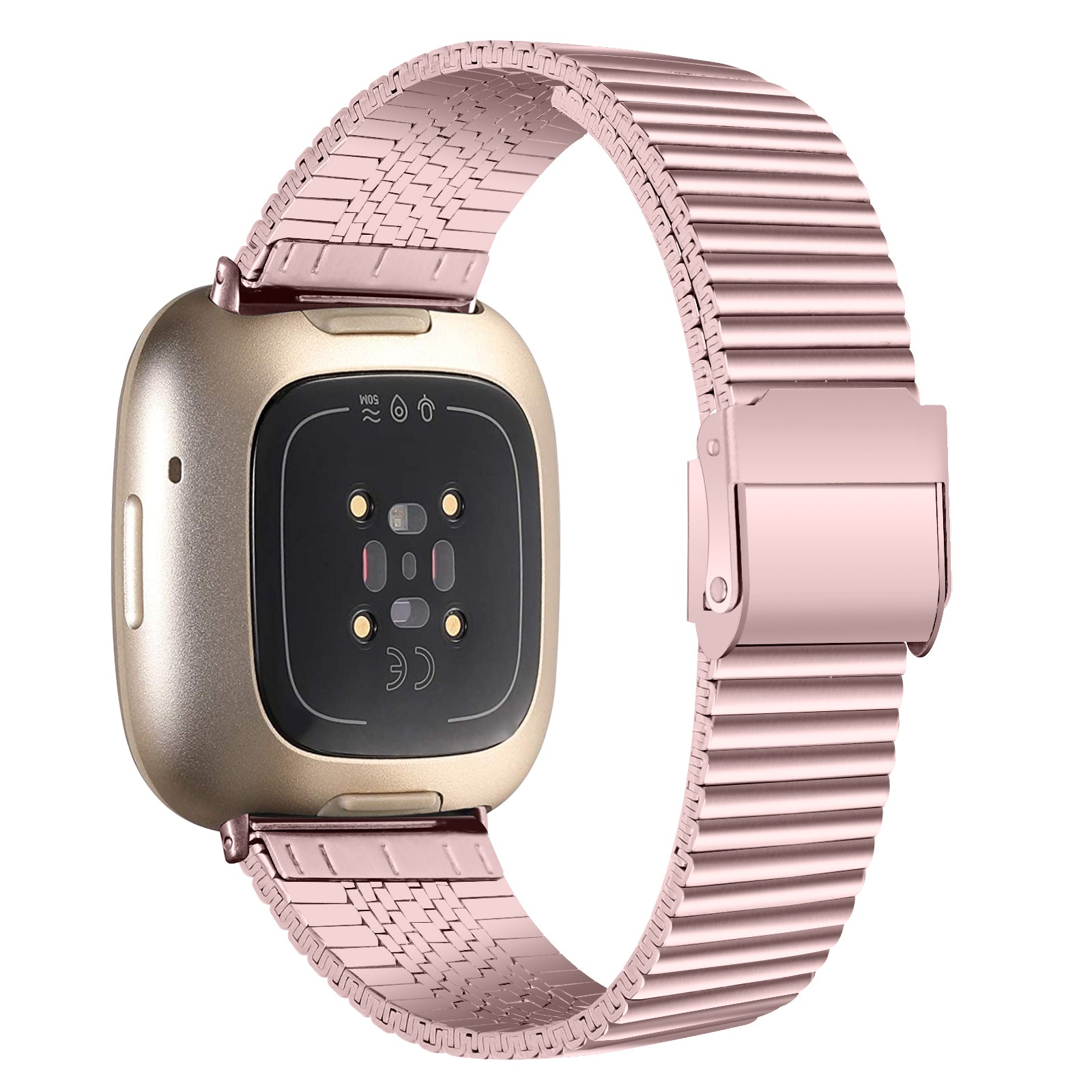 For Fitbit Versa 4 Sense 2 Adjustable Stainless Steel Watch Band Replacement Wrist Strap For Fitbit Versa 4 Sense 2 Adjustable Stainless Steel Watch Band Replacement Wrist Strap